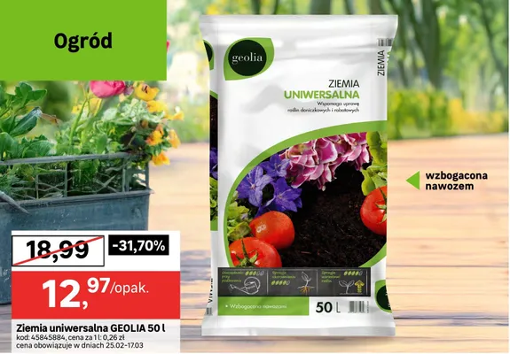 Ziemia uniwersalna wzbogacona nawozem promocja w Leroy Merlin