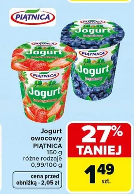 Jogurt owocowy różne rodzaje promocja w Carrefour Market