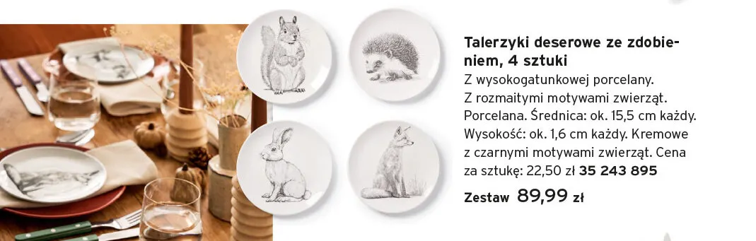 Talerzyki deserowe ze zdobieniem 4-pak promocja w Tchibo