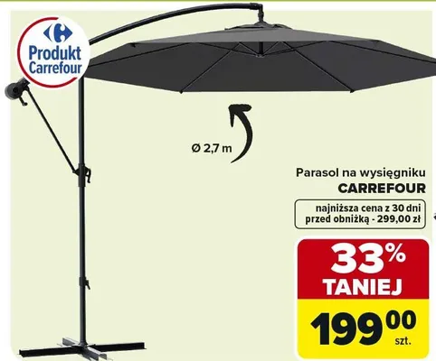 Parasol na wysięgniku Carrefour promocja w Carrefour