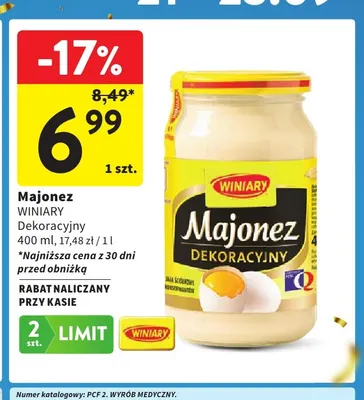 Majonez Winiary Dekoracyjny promocja w Intermarche
