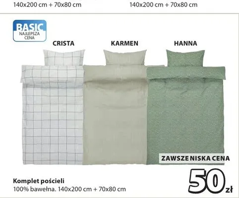 Komplet pościeli Crista promocja w Jysk