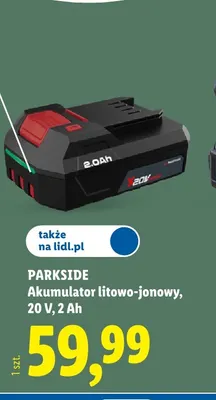 Akumulator litowo-jonowy Parkside 20V 2Ah promocja w Lidl