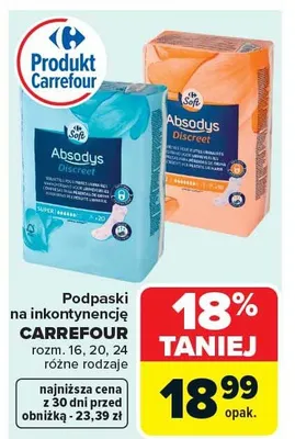 Podpaski na inkontynencję promocja w Carrefour