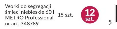 Worki do segregacji śmieci niebieskie 60 l METRO Professional promocja w Makro