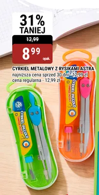 Cyrkiel metalowy z rysikami Astra promocja w bi1