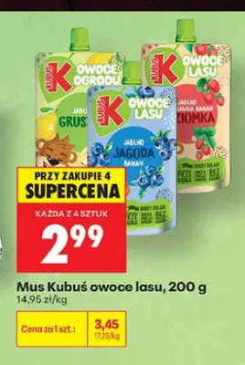 Mus Kubuś Owoce Ogrodu Jabłko Gruszka promocja w Biedronka