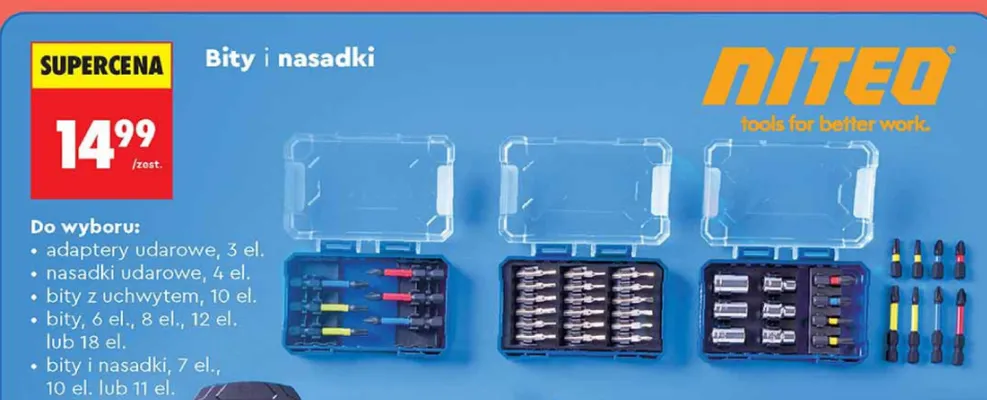 Bity i nasadki Niteo promocja w Biedronka