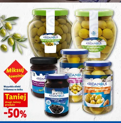 Oliwki zielone bez pestek Eridanous promocja w Lidl