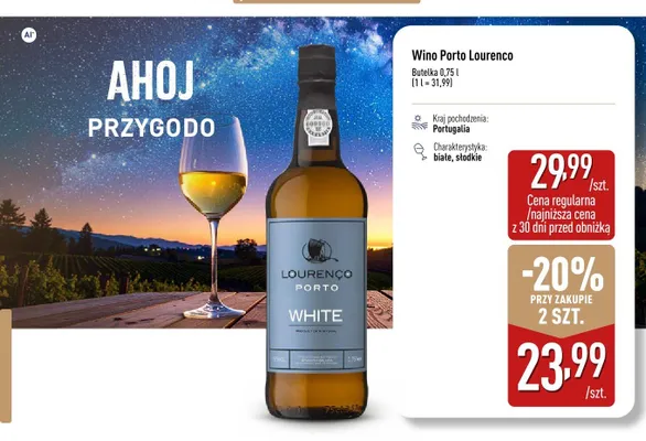 Wino Porto Lourenco White promocja w Aldi