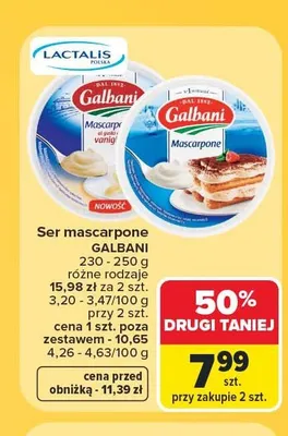 Ser mascarpone Galbani promocja w Carrefour