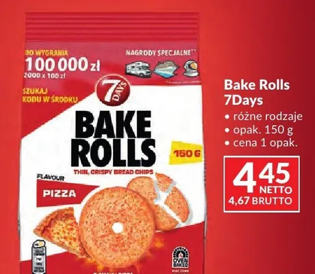 Chrupki chlebowe Bake Rolls 7Days Pizza promocja w Makro