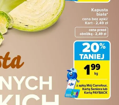 Kapusta biała promocja w Carrefour Market