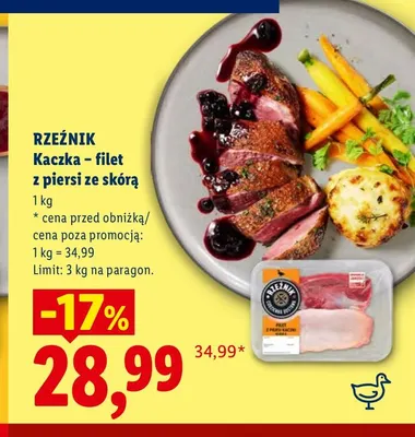Kaczka - filet z piersi ze skórą Rzeźnik promocja w Lidl