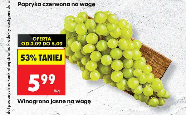 Winogrona jasne promocja w Biedronka