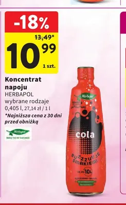 Koncentrat napoju Herbapol Cola promocja w Intermarche