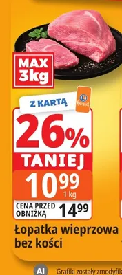 Łopatka wieprzowa bez kości promocja w Leclerc