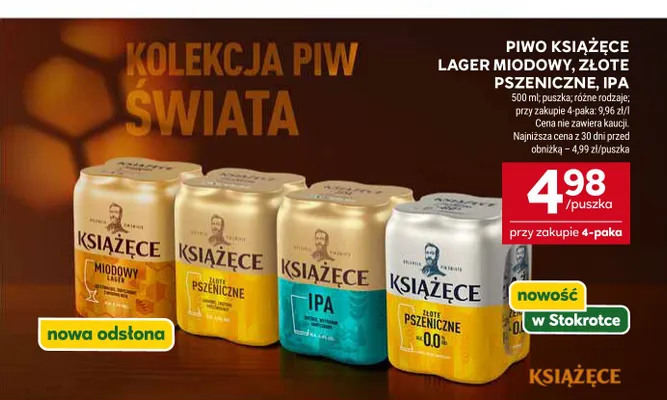 Piwo Książęce Złote Pszeniczne promocja w Stokrotka