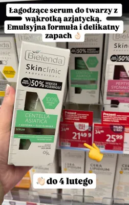 Serum do twarzy Skin Clinic Professional Centella Asiatica + Kofeina + Śluz Ślimaka promocja w Rossmann