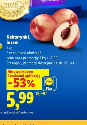 Nektarynki luzem promocja w Lidl