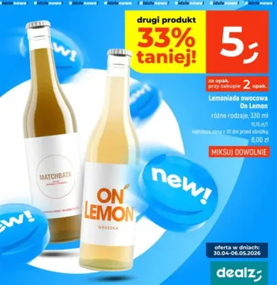 Lemoniada owocowa On Lemon Matchbata promocja w Dealz