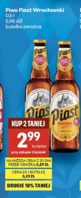 Piwo Piast Wrocławski promocja w Delikatesy Centrum