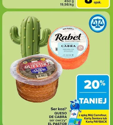 Ser kozi Queso de Cabra Rabel promocja w Carrefour Market