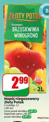 Napój niegazowany Złoty Potok promocja w Dino