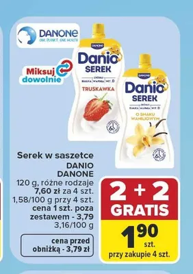 Serek w saszetce Danio Danone promocja w Carrefour