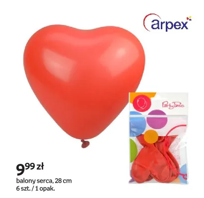 Balony serca 28 cm, 6 szt. promocja w Empik
