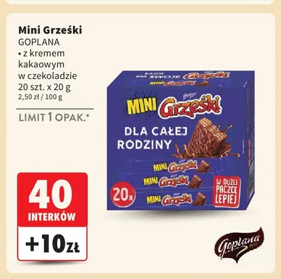 Mini Grześki z kremem kakaowym w czekoladzie promocja w Intermarche