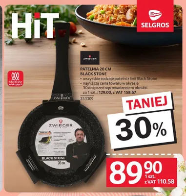 Patelnia 20cm Zwieger Black Stone promocja w Selgros