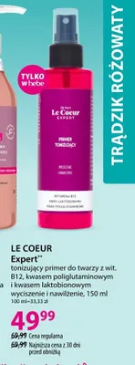Tonizujący primer do twarzy Le Coeur Expert promocja w Hebe