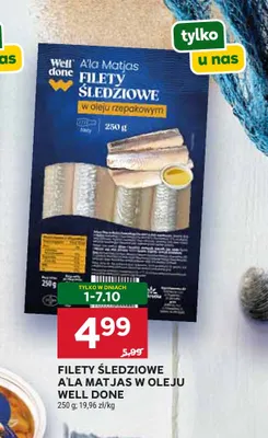 Filety śledziowe a'la Matjas w oleju Well Done promocja w Stokrotka