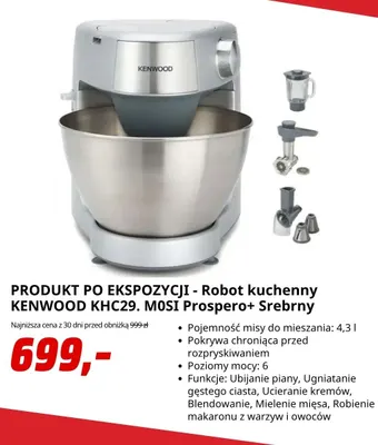 Robot kuchenny Kenwood KHC29. Mosi Prospero+ srebrny promocja w Media Markt