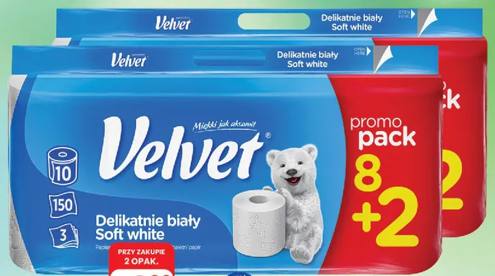 Papier toaletowy nawilżany 2w1 Velvet promocja w Dino