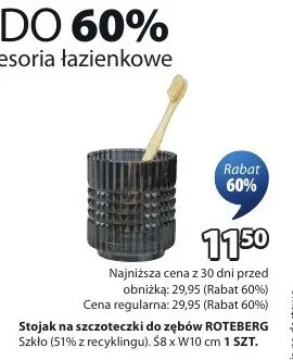 Stojak na szczoteczki do zębów ROTEBERG szkło promocja w Jysk