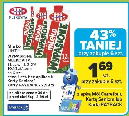 Mleko UHT wypaśione promocja w Carrefour Market