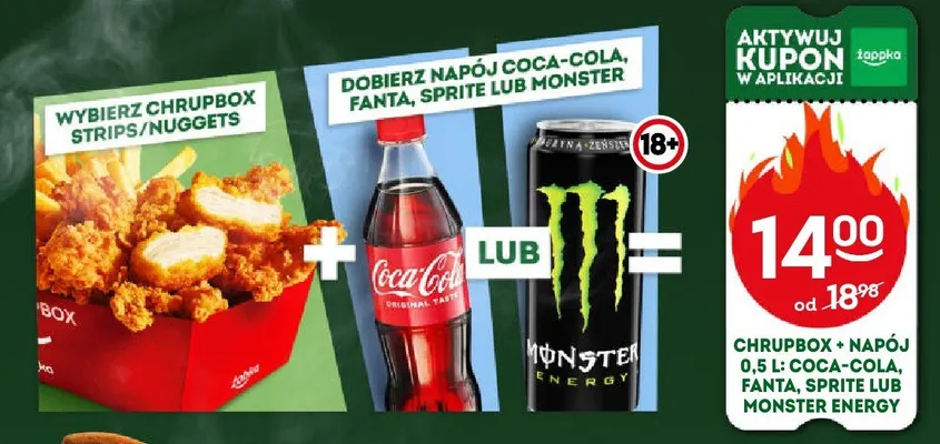 Zestaw Chrupbox Strips/Nuggets + Napój Coca-Cola promocja w Żabka