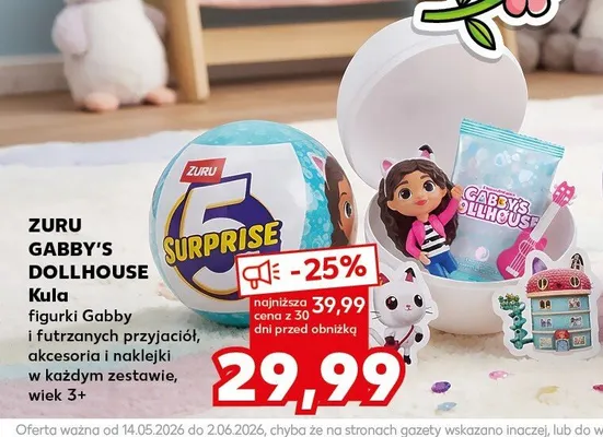Kula ZURU GABBY'S DOLLHOUSE figurki Gabby i futrzanych przyjaciół akcesoria i naklejki promocja w Kaufland