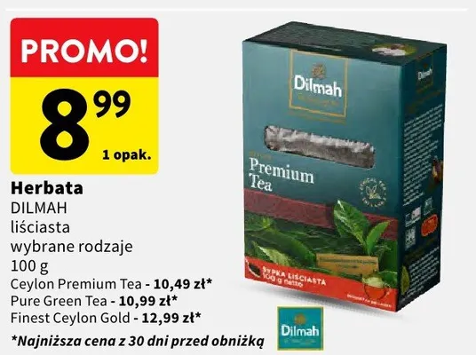 Herbata liściasta wybrane rodzaje promocja w Intermarche
