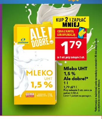Mleko UHT Ale Dobre! 1,5% promocja w LEWIATAN