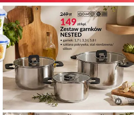 Zestaw garnków hausmelster promocja w Salony Agata