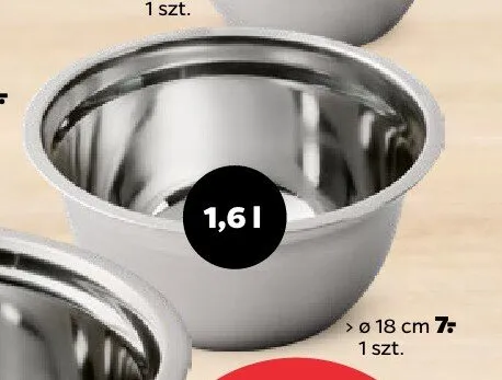 Miska nierdzewna 1,6 l promocja w Netto