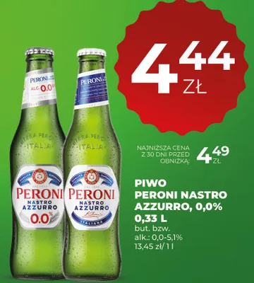 Piwo Peroni Nastro Azzurro 0,0% promocja w Duży Ben