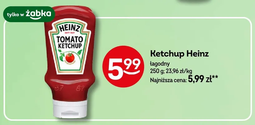 Ketchup łagodny Heinz promocja w Żabka