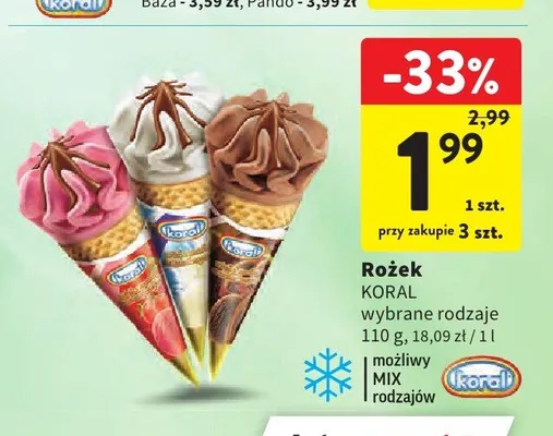 Rożek Koral czekoladowy promocja w Intermarche