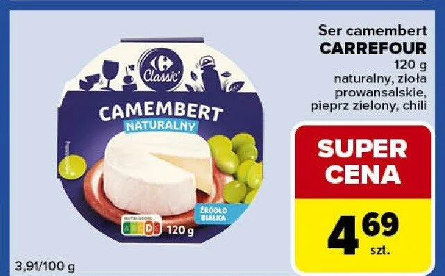 Ser camembert naturalny, zioła prowansalskie, pieprz zielony, chili Carrefour promocja w Carrefour Express