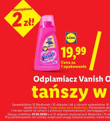 Odplamiacz Vanish Oxi Action promocja w Lidl