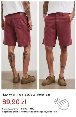 Szorty chino męskie z lyocellem promocja w Medicine